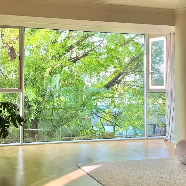 ॲल्युमिनियम मिश्र धातु मजल्यापासून छतापर्यंत खिडक्या